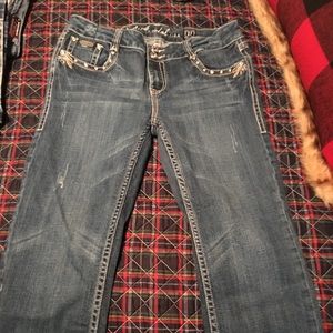 LA idol size 11 cropped jeans. With lots of bling!